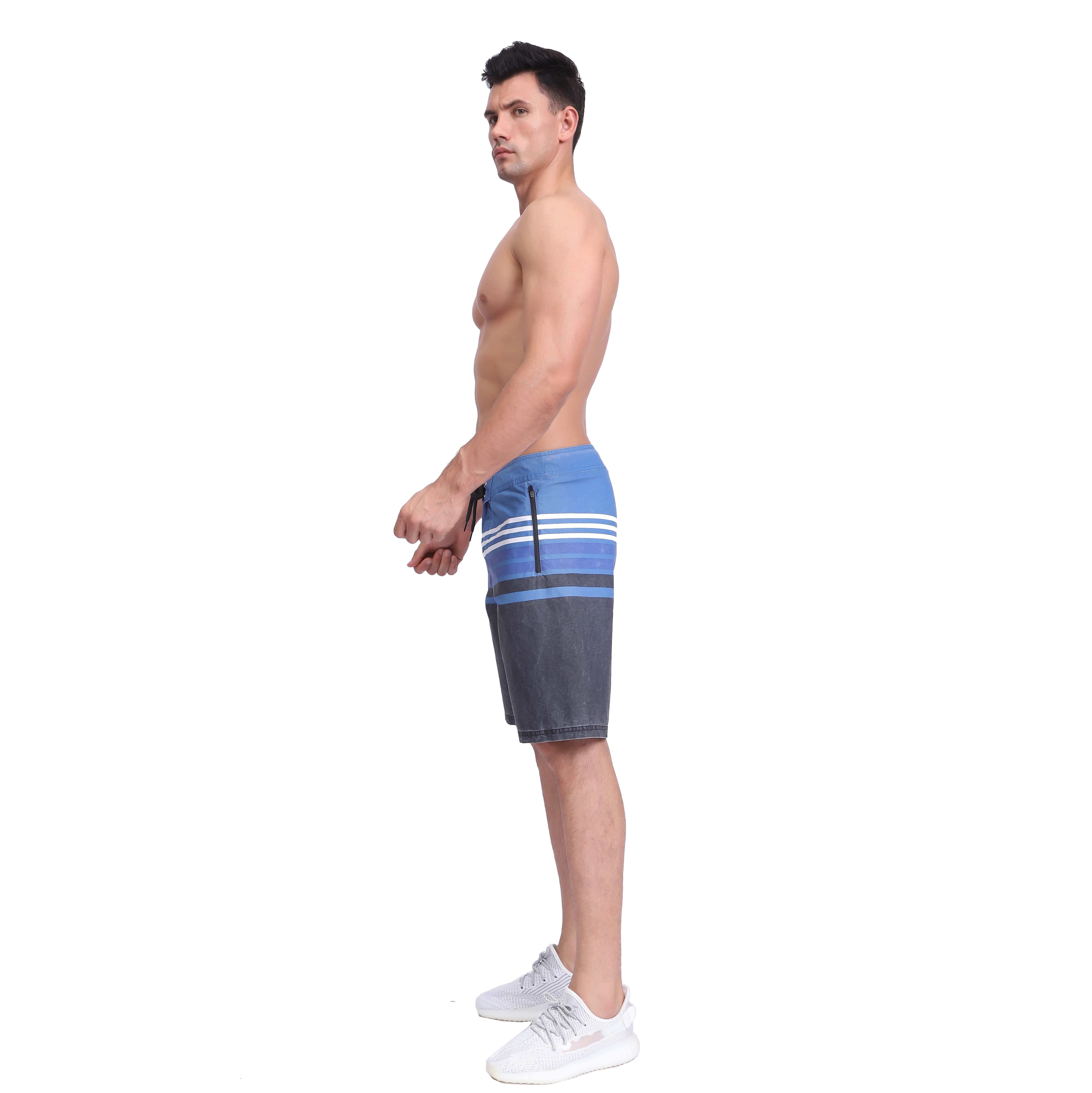 Мужские водонепроницаемые шорты для плавания в полоску с пигментным принтом